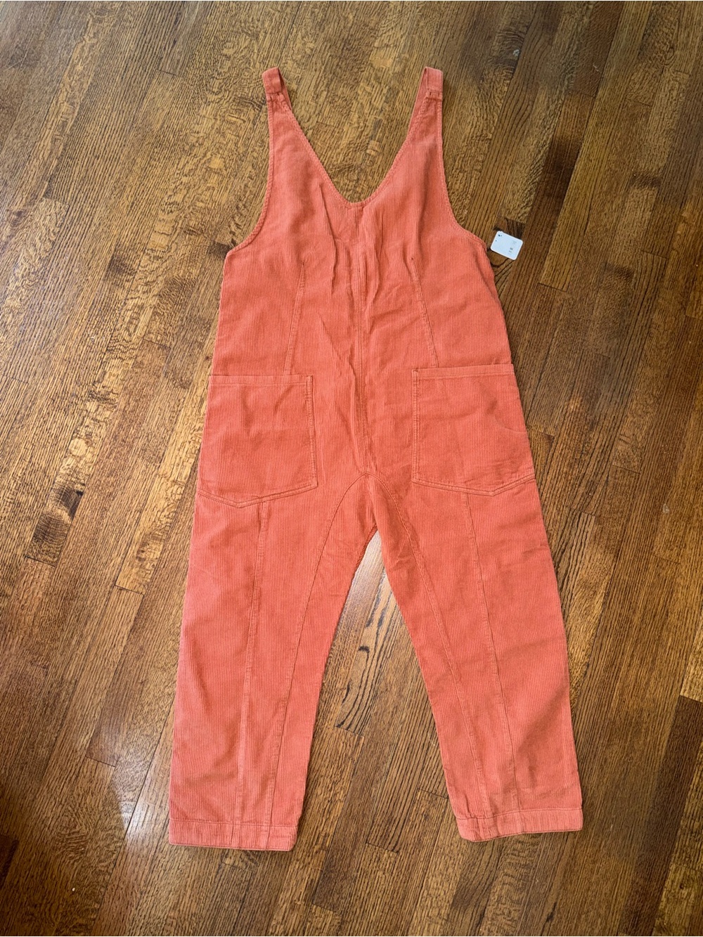 Free People Rust Orange Corduroy Overalls NWT